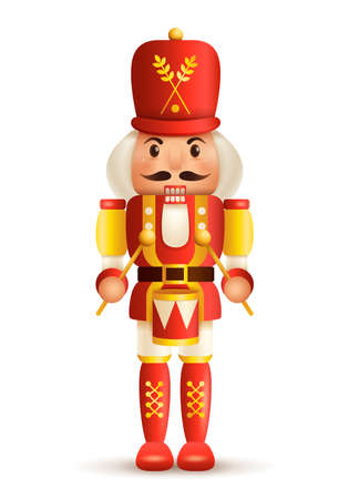Christmas nutcracker drummer. Antique traditional figurine doll.