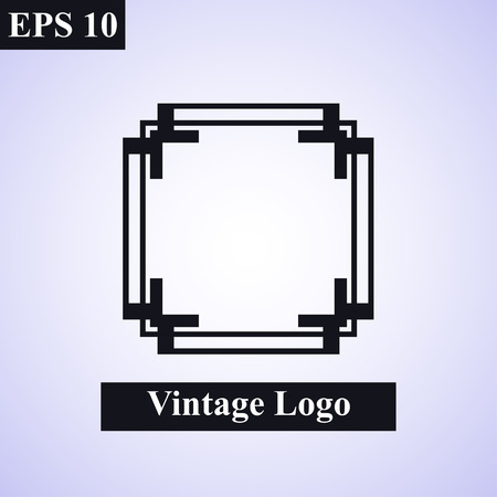 Vintage ornamental islamic vector emblem. Floral design element. Art deco geometric symbol. Line insignia, logotype. Luxury logo template. Arabic, oriental motifs. Business sign, decorのイラスト素材