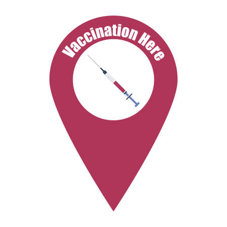 covid 19 vaccination. map sign for vaccine taking in hospital.のイラスト素材