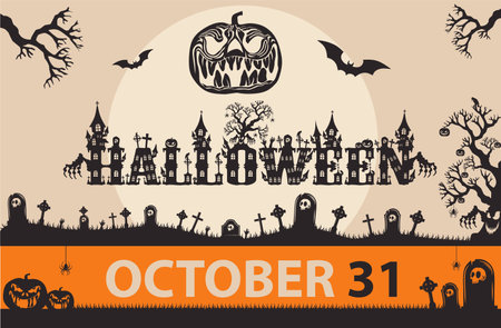 Halloween white jack-o-lantern backgroundのイラスト素材