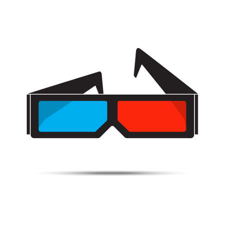 3d cinema black isolated glassesのイラスト素材