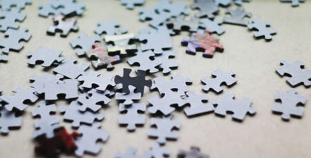 Business puzzle on a gray background