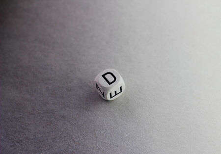 cube with words on a gray backgroundの写真素材