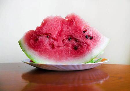 Sweet watermelon on the tableの写真素材