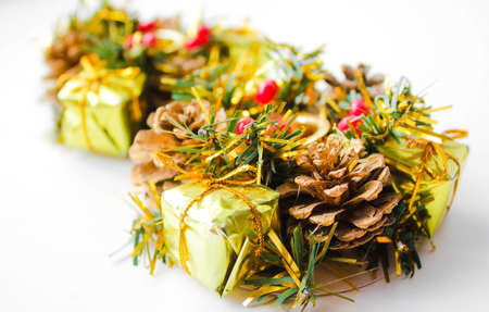 Bright and Christmas wreath for the holidayの写真素材