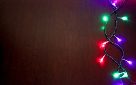 Christmas garland at night