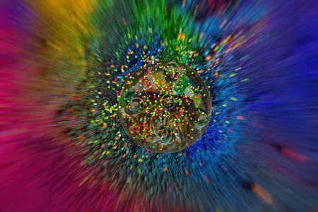 Powder pigments the cosmic color and the light