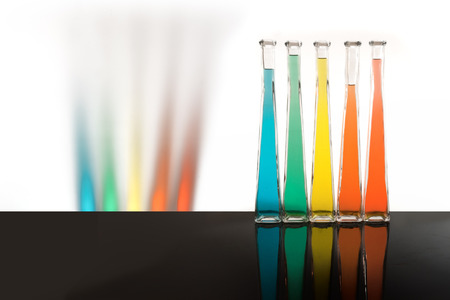 Bottles colors and reflectionsの写真素材