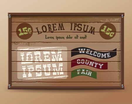 Wild West sign. Retro wooden sign. Steakhouse signのイラスト素材