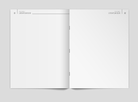 Blank newspaper template on gray background. Vector illustration.のイラスト素材