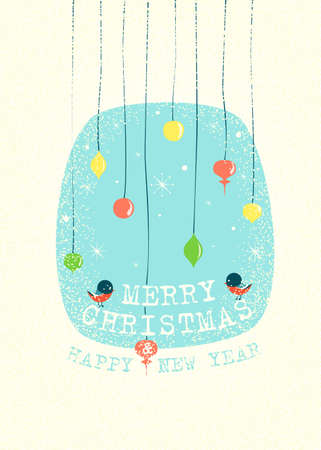 Merry Christmas and happy new year poster. Can use for greeting card.のイラスト素材