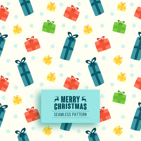 Christmas seamless pattern with gifts. Christmas backgroundのイラスト素材