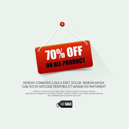 Promo plate hanging on the wall. Vector price tag backgroundのイラスト素材