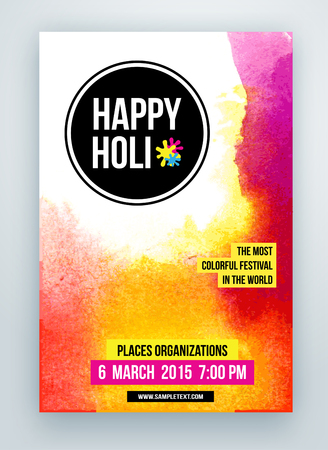 Beautiful Indian festival Happy Holi celebrations. Background for banner, card, poster.のイラスト素材