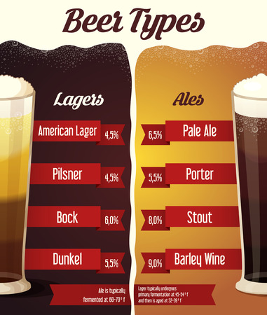 Types of beer infographic.のイラスト素材