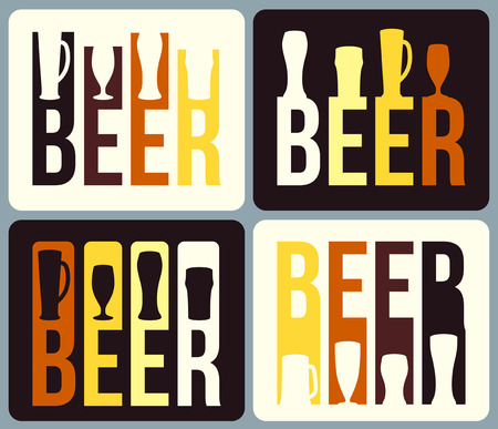 Set of beer label design.のイラスト素材