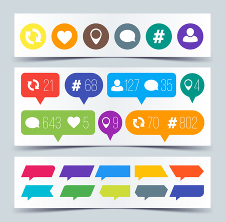 Like, follower, comment, repost, comment icons. Vector illustration.のイラスト素材