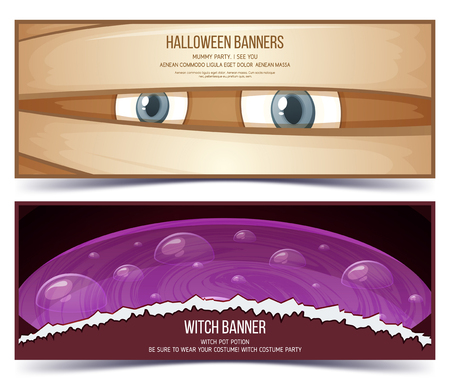 Happy halloween banner. Banner set design.のイラスト素材