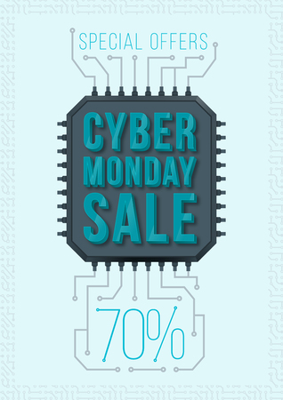 Cyber Monday poster design. Monday sale. Special offers saleのイラスト素材