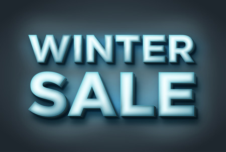 Winter sale inscription. 3d glowing text. Inscription of ice.のイラスト素材