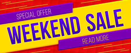 Weekend sale banner. Sale and discounts. Vector illustrationのイラスト素材