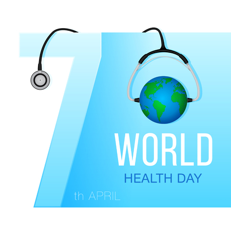 World Health Day. Concept with globe.のイラスト素材