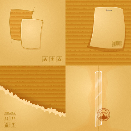 4 cardboard texture. Eps10 vector illustrationのイラスト素材