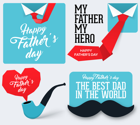 Happy Father's Day Collection. Greeting card for Father's Day.のイラスト素材