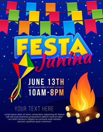 Brazilian june party. Latin American holiday background.のイラスト素材
