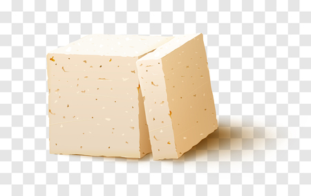 Piece of tofu on transparent background. Tofu cheese. vector stockのイラスト素材