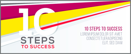 Ten steps to success. Banner for web business concept. template for your design.のイラスト素材