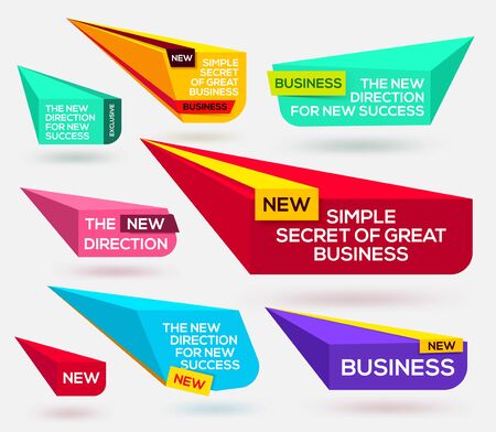 Set of Website Banner. Vector illustration. Sale. Discount perspective Banners. New offer. New direction in businessのイラスト素材