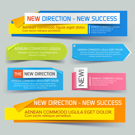 Set of Website Banner for Business and trade. Vector illustration. Sale Discount Styledのイラスト素材