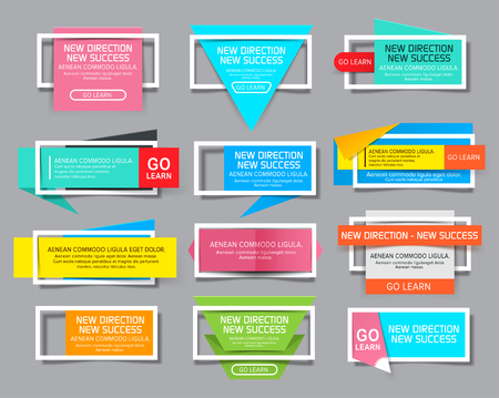 Set of Website Banner with white frame. Vector illustration. Social media templates and ads web banner.のイラスト素材
