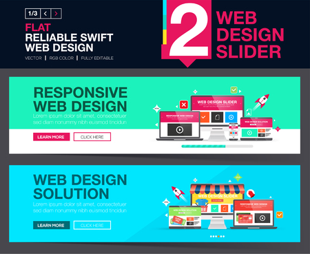 Web slider or banners design concepts for your Website.のイラスト素材