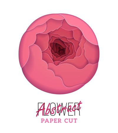 Abstract paper cut flower. design layout for flyers, presentations, invitations or posters. Carving art style vector illustration.のイラスト素材