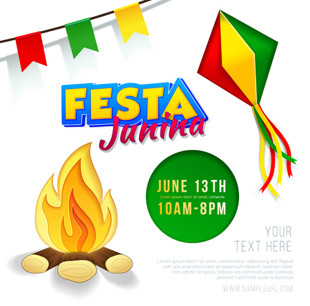 Festa junina background. Vector banner. Latin American holiday. Brazil Festivalのイラスト素材