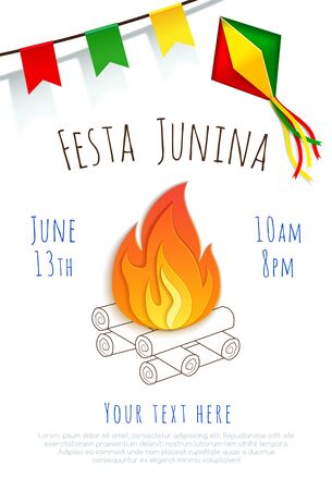 Festa junina background. Vector banner. Latin American holiday. Brazil Festivalのイラスト素材