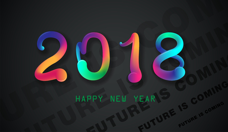 2018 New Year posters with liquid color shapes.のイラスト素材