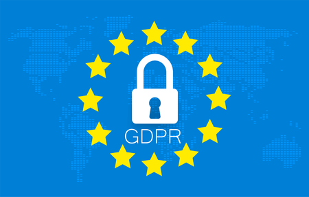General Data Protection Regulation. European GDPR concept flyer template. Vector illustrationのイラスト素材