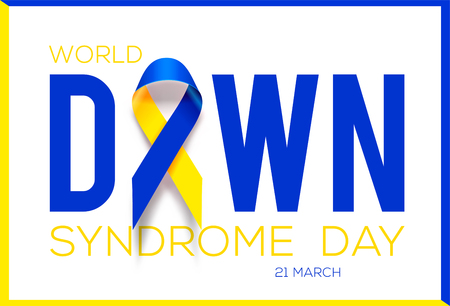 World Down Syndrome Day. Awareness ribbon.のイラスト素材