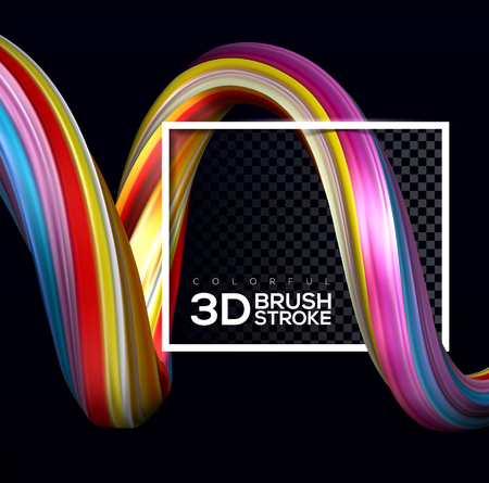 Creative modern colorful flow. Liquid 3d twisted shape for your design concept. Isolated on black background. Vector illustration, Eps10のイラスト素材
