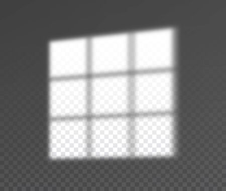 Realistic transparent drop shadow of window on a wall, overlay effect for photo, design presentation. Vector illustrationのイラスト素材