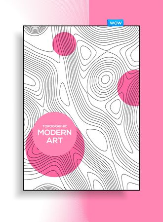 Minimalistic modern design from abstract grid resembling topographic map. Abstract background for design business cards, invitations, gift cards, flyers, brochures.のイラスト素材