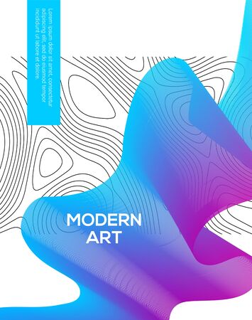 Minimalistic modern design from abstract grid resembling topographic map. Abstract background for design business cards, invitations, gift cards, flyers, brochures.のイラスト素材