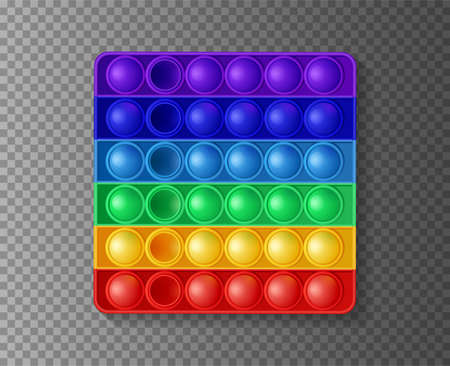 Silicone colorful game, trendy toy  antistress on transparent background. Vector illustrationのイラスト素材