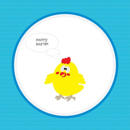 colorful background with chick and fontのイラスト素材