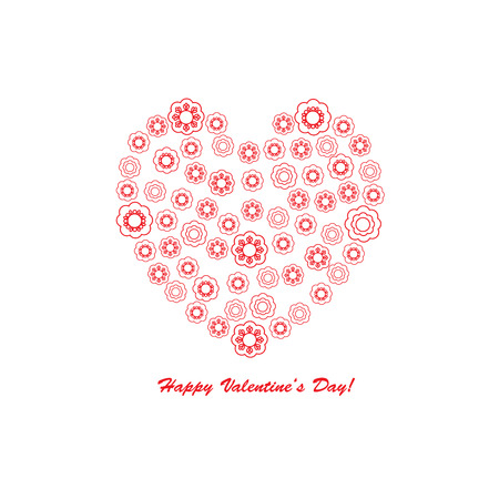 Valentines Day greeting card in Heart Shape on White Backgroundのイラスト素材