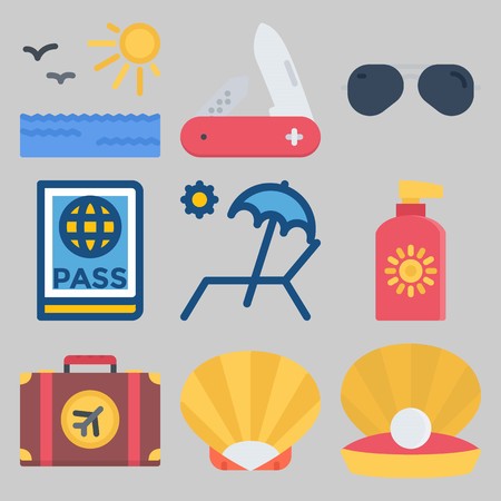 icons set about Beach And Camping . [keywordRandom:3]のイラスト素材