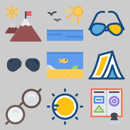 Icons set about Beach And Campingのイラスト素材